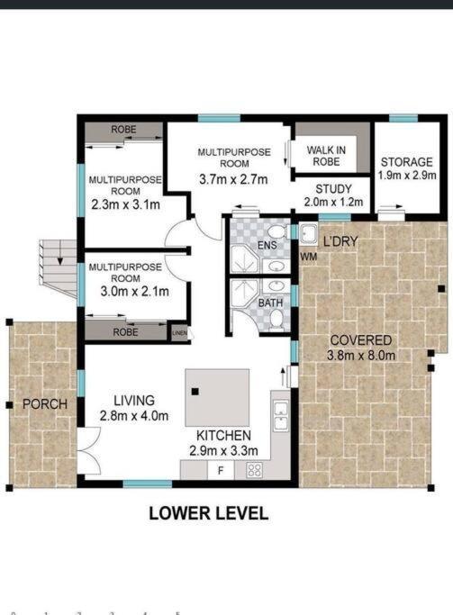 Joyful 3 Beddies Downstairs House Holiday home Brisbane