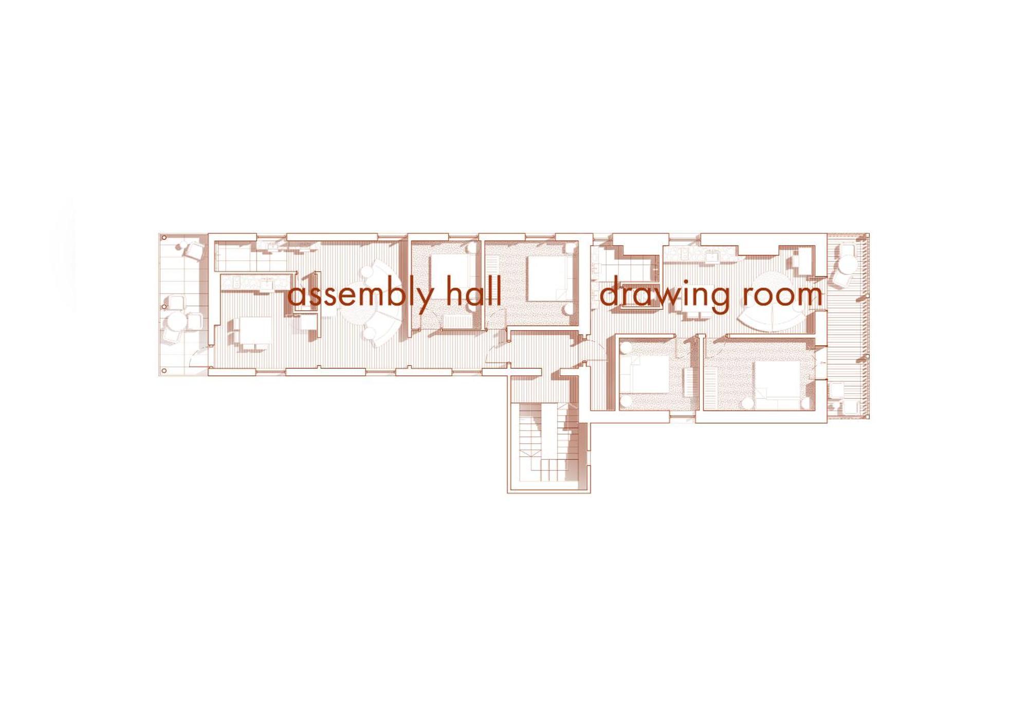 Apartment Miss Midgley's - Drawing